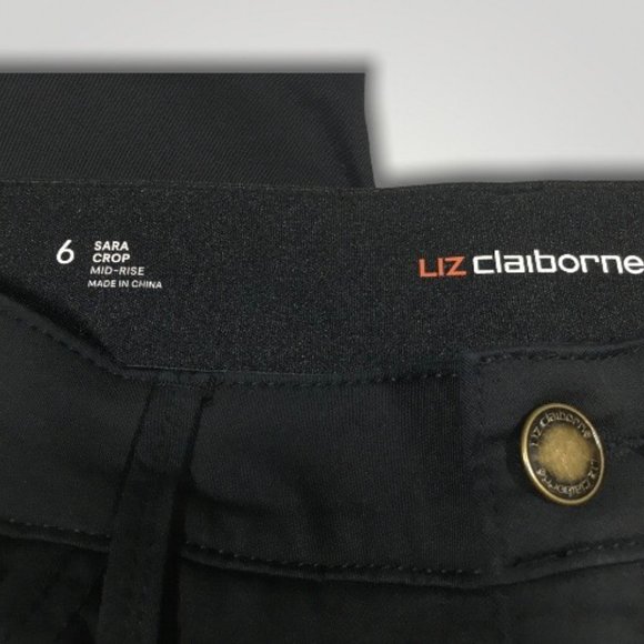 NWOT Liz Claiborne SARA CROP Mid Rise Cropped Pants Capris MISSES Size 6 - Picture 9 of 13